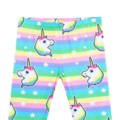 Girls Pants 3-Pack Cotton Leggings Lace Stretchy Kids Toddler Size 2-8 Years