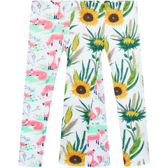 Girls Pants 3-Pack Cotton Leggings Lace Stretchy Kids Toddler Size 2-8 Years