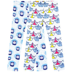 Girls Pants 3-Pack Cotton Leggings Lace Stretchy Kids Toddler Size 2-8 Years