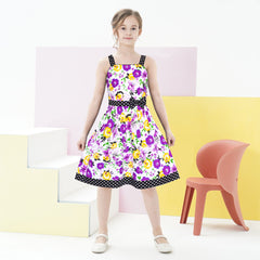 Girls Dress Heart Print Size 4-12 Years Christmas