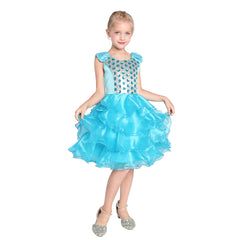 Girls Dress Ruffles Tulle Tiered Dress Sequin Party Birthday Princess Size 4-12 Years