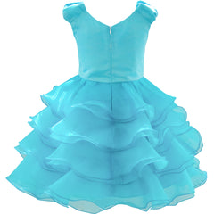 Girls Dress Ruffles Tulle Tiered Dress Sequin Party Birthday Princess Size 4-12 Years