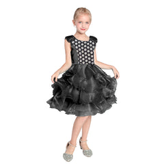 Girls Dress Ruffles Tulle Tiered Dress Sequin Party Birthday Princess Size 4-12 Years