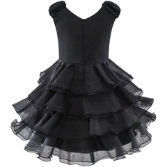 Girls Dress Ruffles Tulle Tiered Dress Sequin Party Birthday Princess Size 4-12 Years