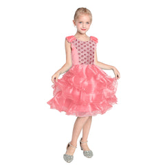 Girls Dress Ruffles Tulle Tiered Dress Sequin Party Birthday Princess Size 4-12 Years