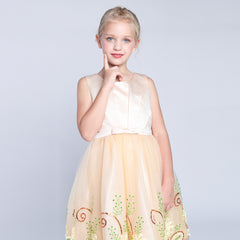 Flower Girls Dress Tiered Skirt Bridesmaid Wedding Size 4-12 Years