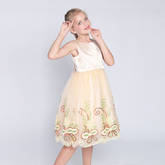 Flower Girls Dress Tiered Skirt Bridesmaid Wedding Size 4-12 Years