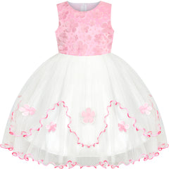 Flower Girls Dress Tiered Skirt Bridesmaid Wedding Size 4-12 Years
