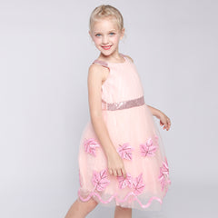 Girls Dress Butterfly Embroidered Halter Dress Party Size 5-12 Years