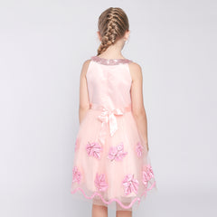 Girls Dress Butterfly Embroidered Halter Dress Party Size 5-12 Years