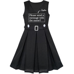 Girls Dress Khaki Button Back School Pleated Hem Size 6-14 Years