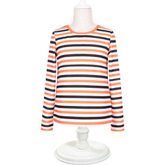 Girls Outfit Set 2 Piece Suspender Denim Button Striped Tee Size 4-12 Years