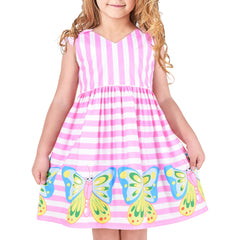 Girls Dress Flower Summer Beach Dress Size 2-12 Years