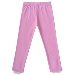 Girls Pants 3-Pack Cotton Leggings Lace Stretchy Kids Toddler Size 2-8 Years