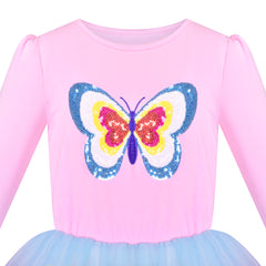 Girls Dress Christmas Santa Hat Long Sleeve Party Dress Size 3-12 Years