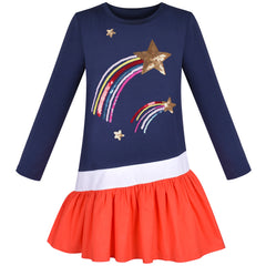 Girls Dress Long Sleeve Christmas Snowman Holiday Party Size 2-12 Years