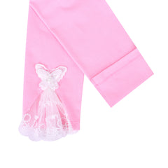 Girls Pants 3-Pack Cotton Leggings Lace Stretchy Kids Toddler Size 2-8 Years