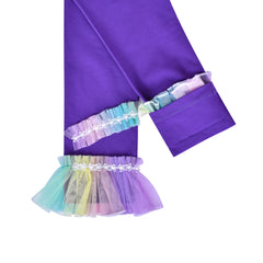 Girls Pants 3-Pack Cotton Leggings Lace Stretchy Kids Toddler Size 2-8 Years