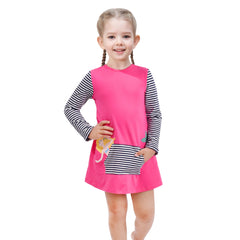 Girls Dress Long Sleeve Christmas Bow Tie Holiday Party Size 2-12 Years