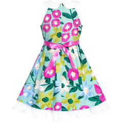 Girls Dress Flower Summer Beach Dress Size 2-12 Years