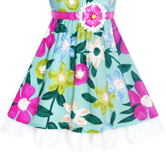 Girls Dress Flower Summer Beach Dress Size 2-12 Years