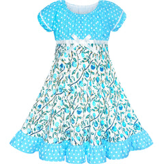 Girls Dress Flower Summer Casual Dress Lace Size 5-14 Years