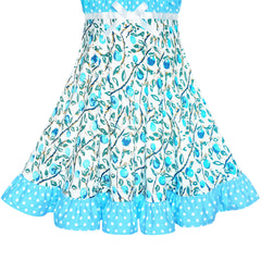 Girls Dress Flower Summer Casual Dress Lace Size 5-14 Years