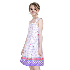 Girls Dress Heart Print Size 4-12 Years Christmas