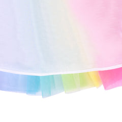 Girls Dress Short Sleeve Rainbow Tulle Skirt Birthday Party Size 4-10 Years