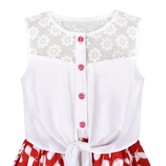 Girls Dress Chiffon Floral High-Low Tie Waist Party Princess Size 7-14 Years