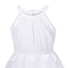 Girls Dress Butterfly Embroidered Halter Dress Party Size 5-12 Years