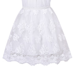 Girls Dress Butterfly Embroidered Halter Dress Party Size 5-12 Years