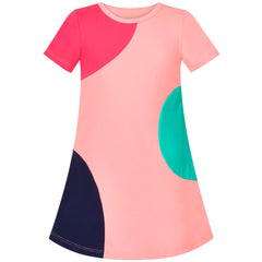 Girls Casual Dress Cotton Short Sleeve Swan Embroidered Size 2-8 Years