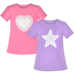 2 Packs Girls Top Tee Shirt Long Sleeve School Uniform Size 2-12 Years