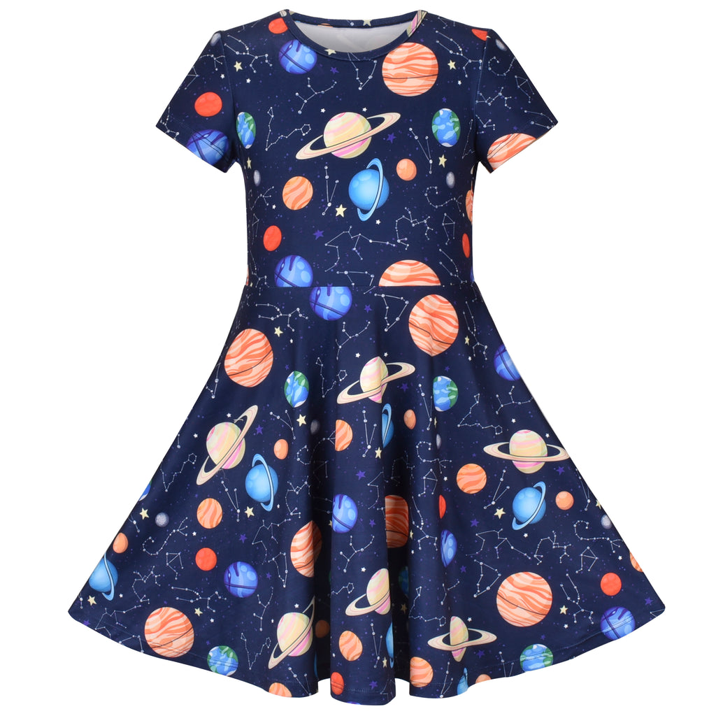 Girls Dress Unicorn Short Sleeve Casual Dress Size 4-12 Years