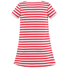 Girls Dress T-shirt Cotton Bird Embroidered Short Sleeve Size 2-8 Years