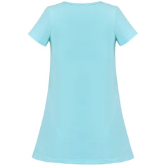 Girls Dress T-shirt Cotton Bird Embroidered Short Sleeve Size 2-8 Years