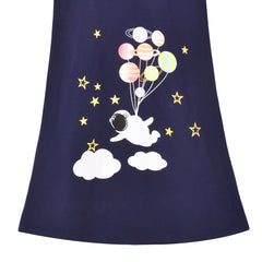 Girls Dress T-shirt Cotton Bird Embroidered Short Sleeve Size 2-8 Years