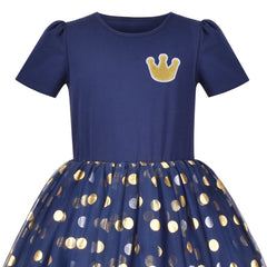 Girls Dress Short Sleeve Rainbow Tulle Skirt Birthday Party Size 4-10 Years