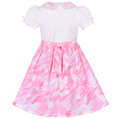 Girls Dress Lace Pearl Plum Blossom Elegant Princess Dress Size 4-14 Years