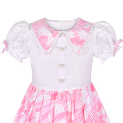 Girls Dress Lace Pearl Plum Blossom Elegant Princess Dress Size 4-14 Years
