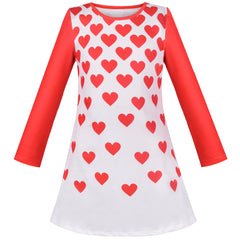 Girls Dress Long Sleeve Daisy Flower Striped Casual Cotton Size 3-12 Years