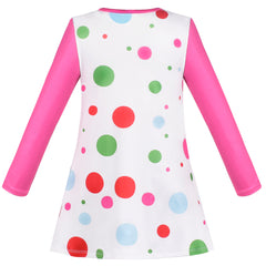 Girls Dress Long Sleeve Daisy Flower Striped Casual Cotton Size 3-12 Years