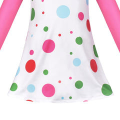 Girls Dress Long Sleeve Daisy Flower Striped Casual Cotton Size 3-12 Years