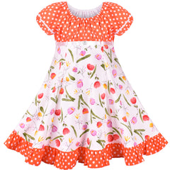 Girls Dress Flower Summer Casual Dress Lace Size 5-14 Years