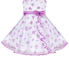 3 Layers Girls Dress flower Wave Pageant Bridesmaid Size 4-12 Years