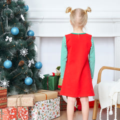 Girls Dress Long Sleeve Daisy Flower Striped Casual Cotton Size 3-12 Years