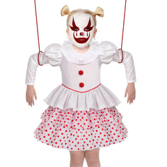 Girls Dress Clown Costume Halloween Carnival Of Cultures Rose Monday Size 4-10 Years
