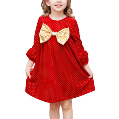 Girls Dress Long Sleeve Daisy Flower Striped Casual Cotton Size 3-12 Years