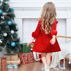 Girls Dress Long Sleeve Daisy Flower Striped Casual Cotton Size 3-12 Years